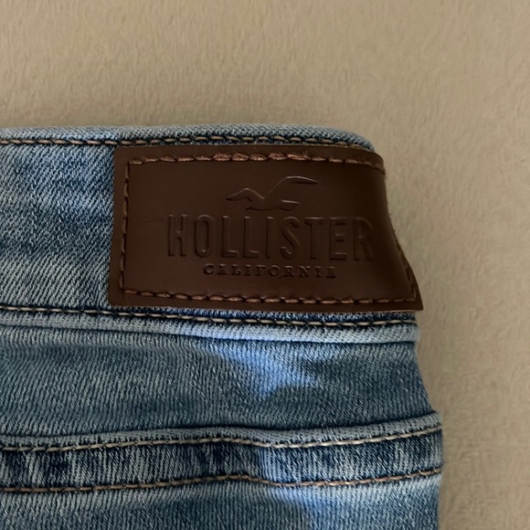 Hollister denim blue jeans low rise super skinny cropped distressed (1 juniors) - Picture 8 of 8